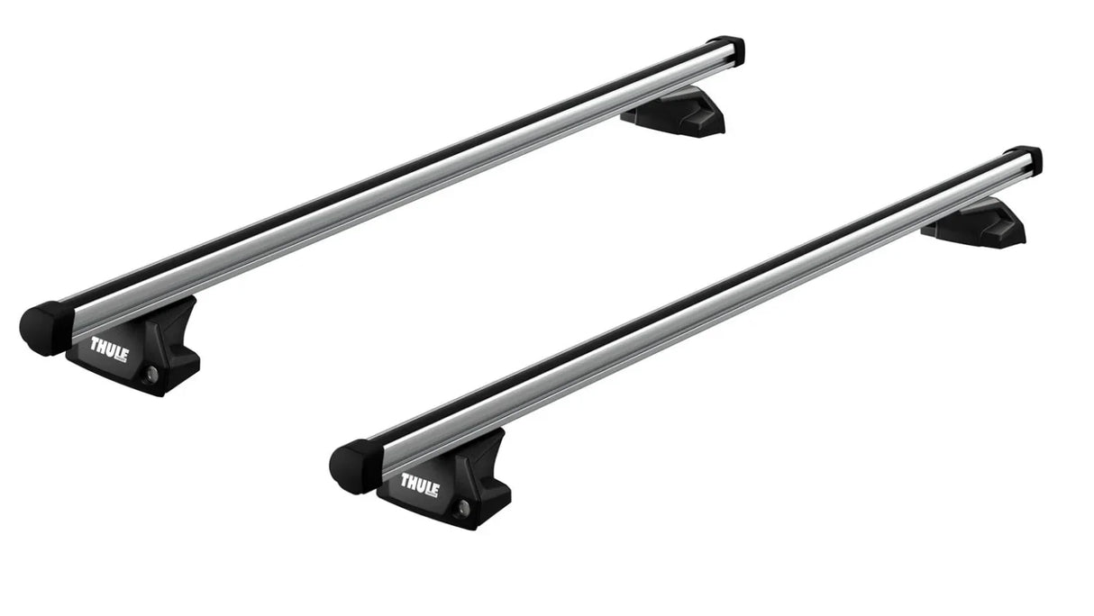Thule Evo roof bar system for the DACIA Sandero II 5-dr Hatchback, 2013 - 2020 with 7106 flush rail foot pack and Thule ProBars