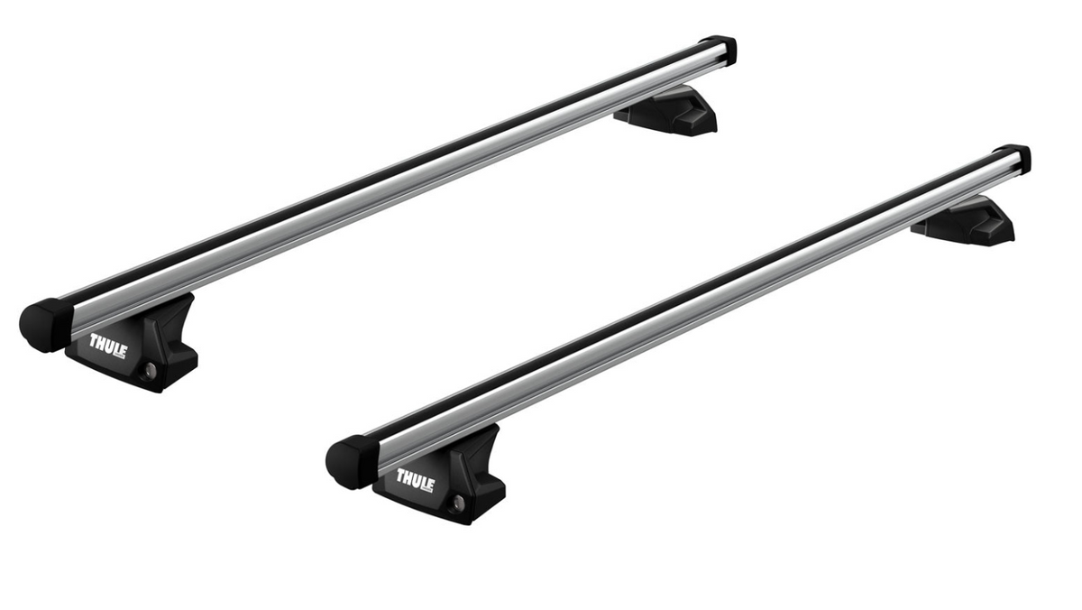 Thule Evo roof bar system for the PORSCHE Cayenne 5-dr SUV, 2018 on with 7106 flush rail foot pack and Thule ProBars