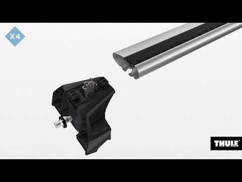 Thule Roof Rack for HYUNDAI Grand Santa Fe 5-dr SUV, 2013 - 2018 - Flush Rails (WingBar Evo Bars - Black)
