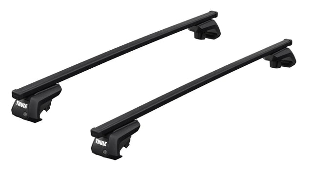 Thule EVO Roof Bars with 7104 raised rail foot pack and Thule Evo Square bars for the DACIA Logan MCV 5-dr Estate, 2013 - 2020