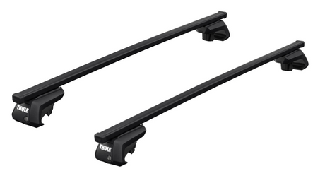 Thule EVO Roof Bars with 7104 raised rail foot pack and Thule Evo Square bars for the MITSUBISHI Legnum 5-dr Estate, 1997 - 2005