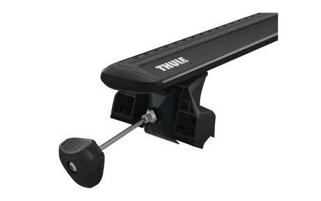 Black Thule EVO Wingbar with 7106 foot pack uses a torque limited tool for fitting to the MG U9 4-dr Pickup, 2025 on
