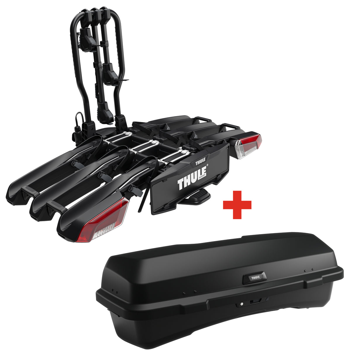 Thule Easyfold 3 (3 Bike) with Santu Cargo Box