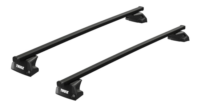 Thule Flush Rail system with Evo Square Roof Bars to fit DACIA Sandero 5-dr Hatchback, 2008 - 2012