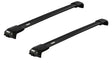 Black Thule WingBar Edge roof rail rack for the DACIA Bigster 5-dr SUV, 2025 on with raised roof rails
