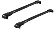 Black Thule WingBar Edge roof rail rack for the NISSAN Frontier 4-dr Double Cab, 2011 - 2016 with raised roof rails