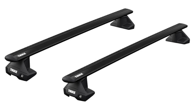 Black Thule WingBar Evo roof rack to fit the DAEWOO Lacetti Premiere 4-dr Saloon, 2009 - 2015